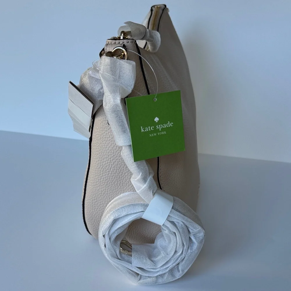 Kate Spade Jackson Street Mylie Hobo Crossbody Bag Cream Pebbled Leather - Picture 5 of 16